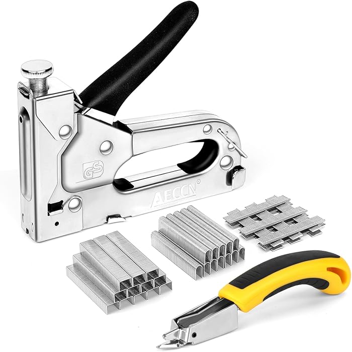 Agrafeuse Murale-Cloueuse 3 en 1 Bois & 2100 Agrafes 