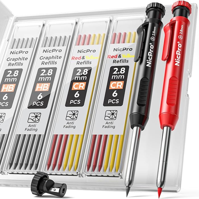 Nicpro 2 Pi&egrave;ces Crayons Chantier Porte Mines