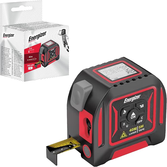 Energizer - 2 in 1 Laser Rangefinder, 40m Laser Meter & Tape Measure 5m