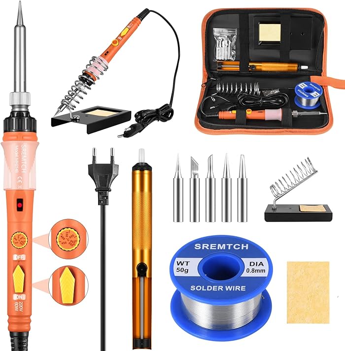 SREMTCH Upgraded Fer &agrave; Souder Pr&eacute;cision 60W avec Kit Complet