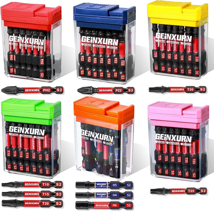 Geinxurn Lot de 90 Embouts de Tournevis Visseuse