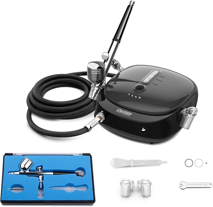 Oasser Kit A&eacute;rographe Compresseur Portable Rechargeable Haute Pr&eacute;cision