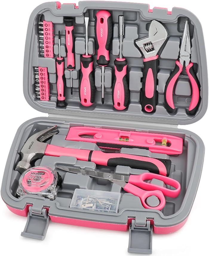Apollo - Kit d'Outils de Bricolage pour Femmes en Rose