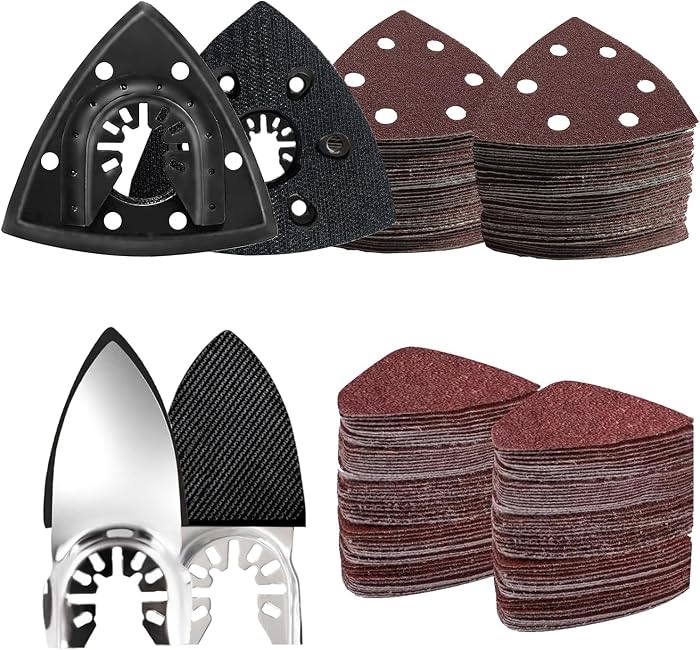 LEILUO 127 Pièces Kit de Patins de Ponçage pour Outils Oscillants