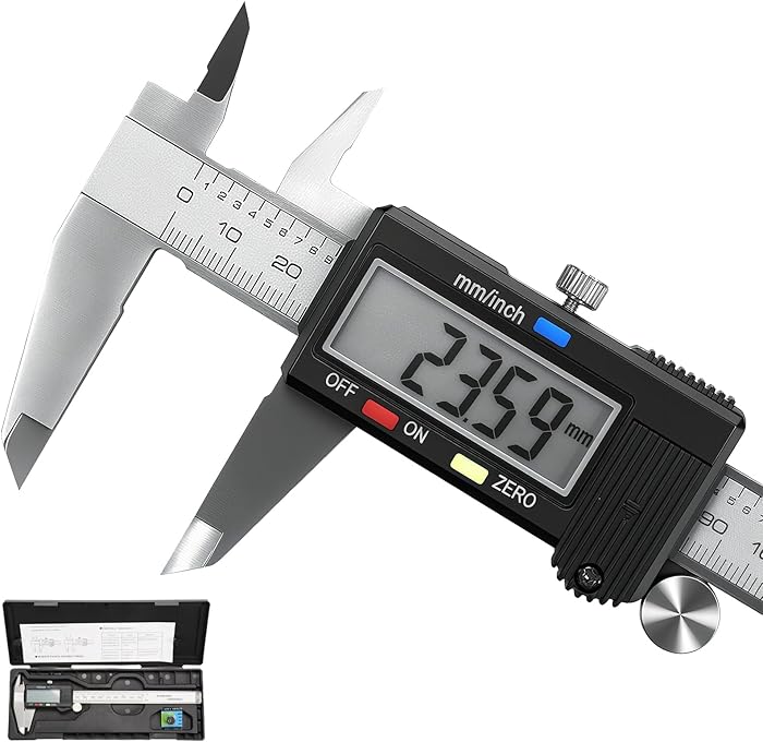 Qfun Digital Vernier Caliper 150 mm Stainless Steel Large LCD Display Precision Adjustable 0.01 mm