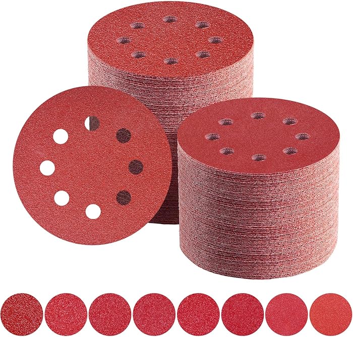 Sanding Discs 125 mm Mixed Grit 80 pi&egrave;ces &ndash; 8 trous &ndash; 40 &agrave; 240