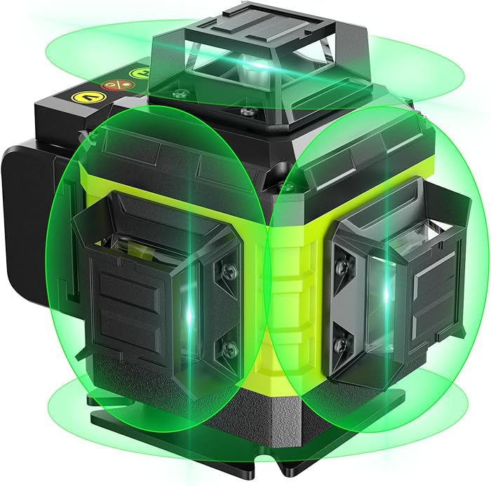 Niveau Laser Chantier Autonivelant 360° x 4, Lazer Niveaux 4D 16 Lignes Laser