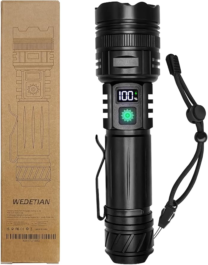 WEDETIAN Lampe Torche LED Rechargeable 5000mAh